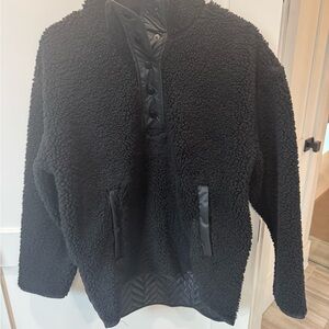 Athleta Black Sherpa Pullover